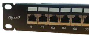 GIGANET Cat6A 24 Port Patch Panel W/WM LOADED